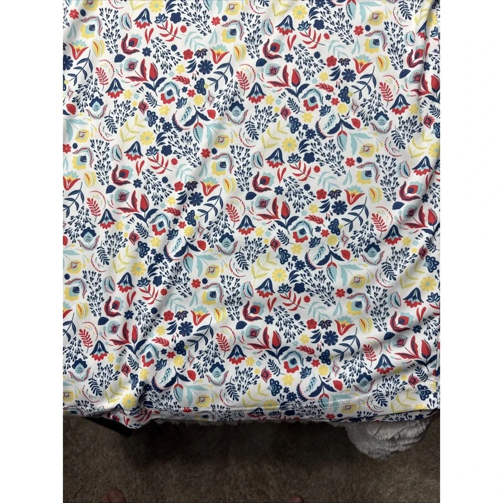 Swannies Men XL Floral Hawaiian AOP Golf Polo Stretch Covered Bridge Logo EUC - Picture 9 of 16